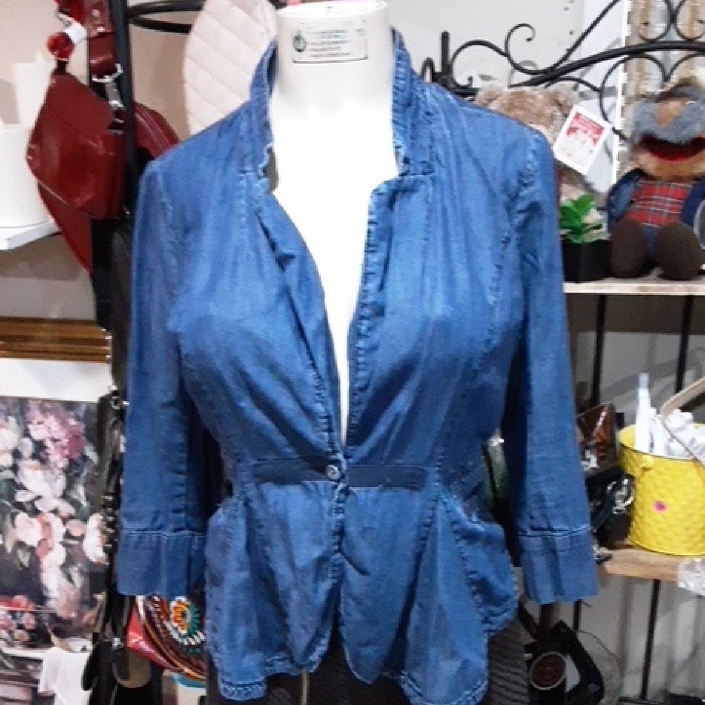 Highway Jeans Blue Jean Jacket Tailored Fit Medium-Wash